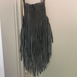 Festival Fringe suede purse